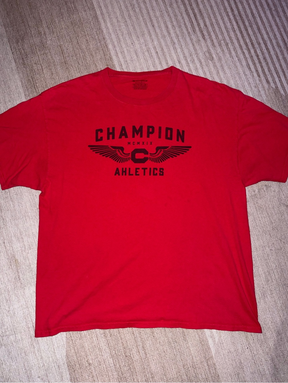 Champion Red Short Sleeve Athletics Graphic Tee